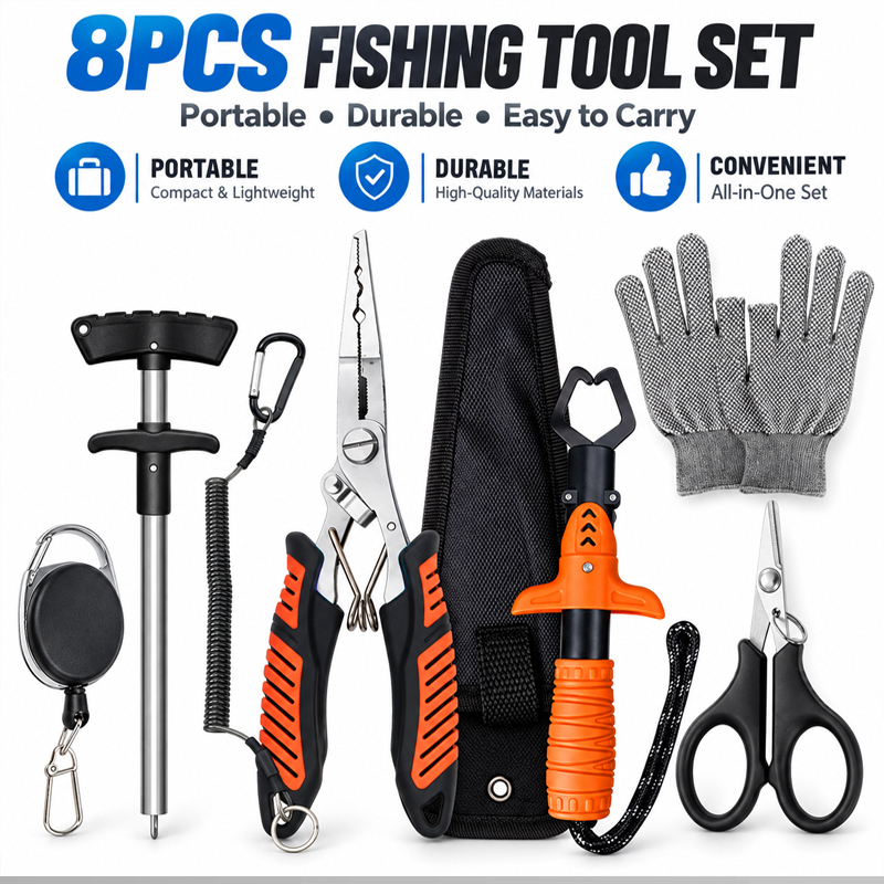 Fishing Hook Sharpener - Juego de alicates de pesca multifuncionales