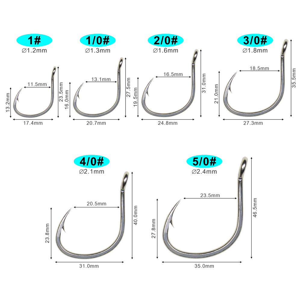 ICERIO, 10 anzuelos para pesca - Fishing Hook Offset reseña y precio