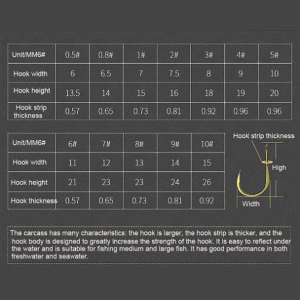 Anzuelos de pesca dorados de a - Fishing Hook Size reseña y precio