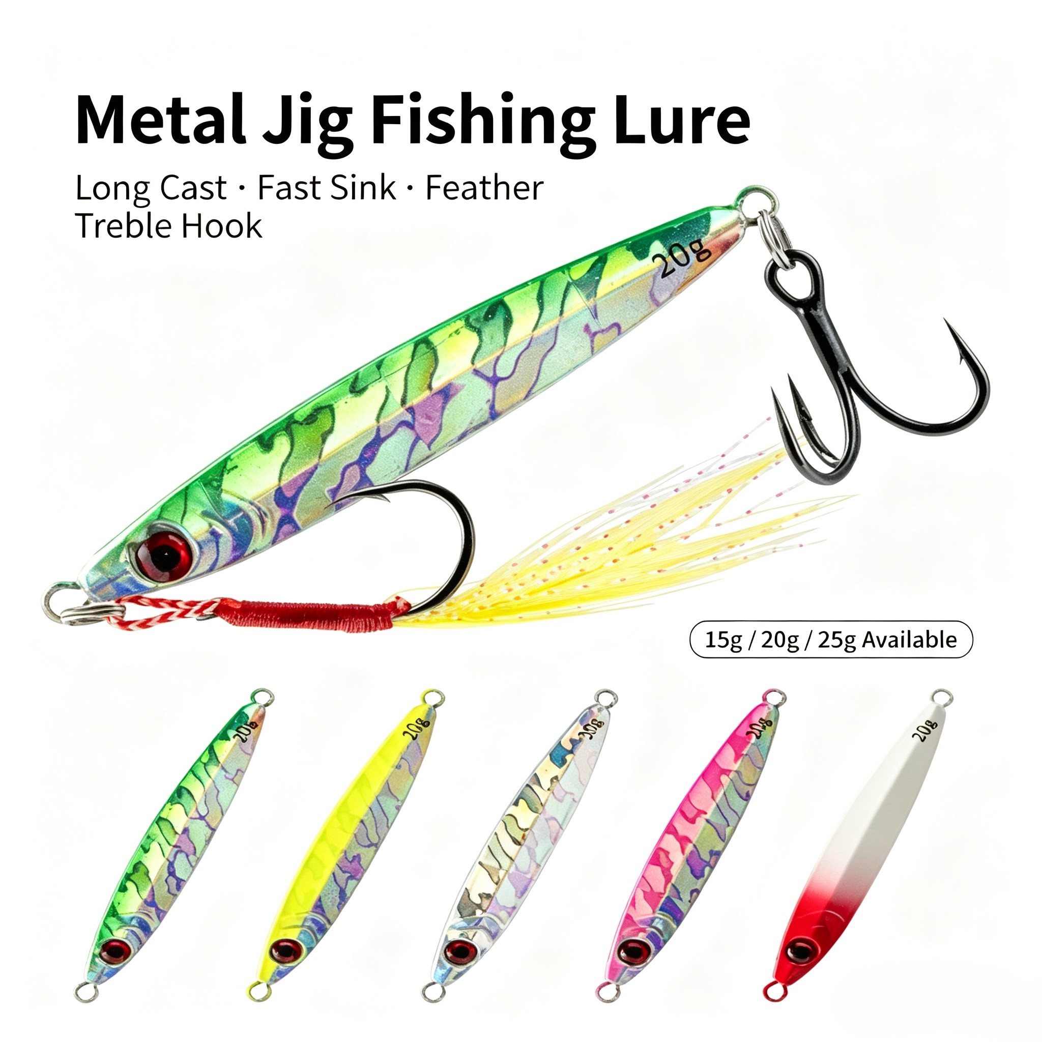Juego de 3 señuelos de metal,  - Fishing Hook Treble reseña y precio